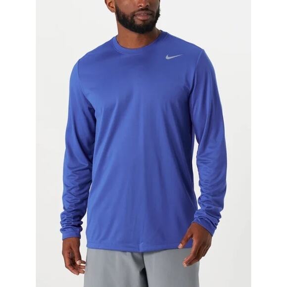Nike Other - Nike M Medium Dri-Fit Shirt Athletic Cut Legend Long Sleeve Blue Crew Neck Men's